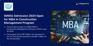 IGNOU Admission 2024 Open for MBA in Construction Management Program; Apply till June 30